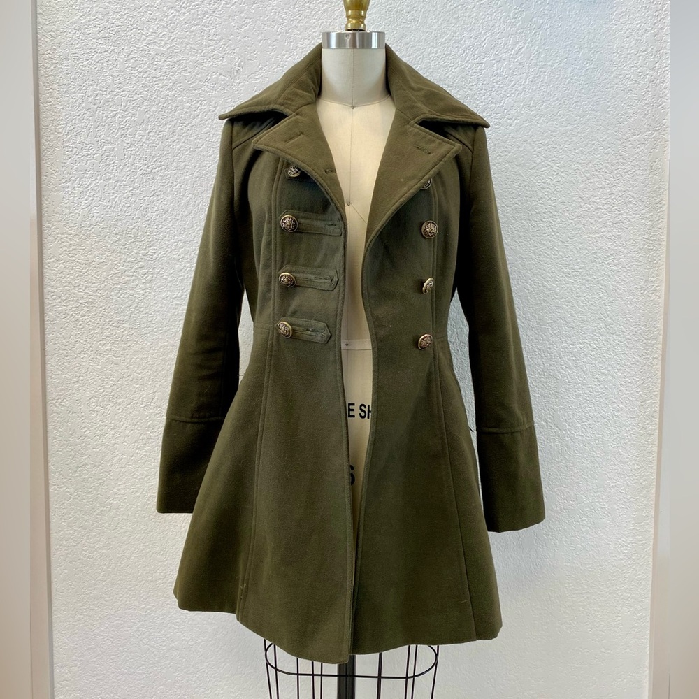 Olive Green Military Trench Coat